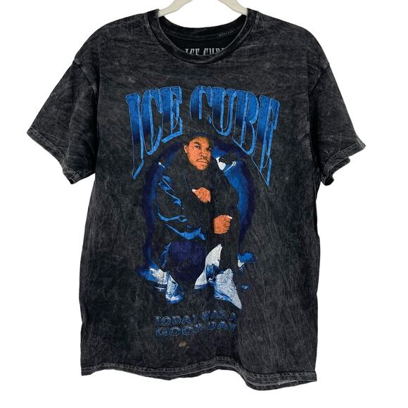 Officially Licensed Ice Cube Today Was A Good Day T-Shirt Black Acid Wash Large - Picture 1 of 6